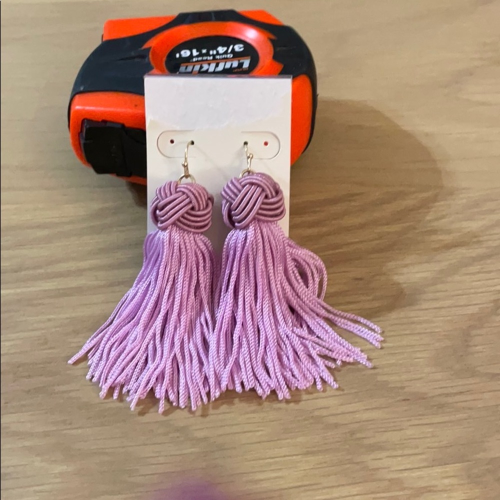 Violet tassel earrings